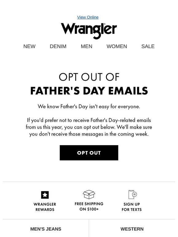 Opt out of Father's day emails