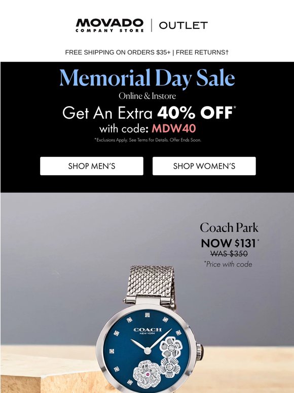 Extra 40% Off for Memorial Day
