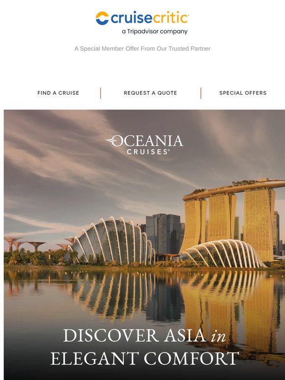Asia’s Most Captivating Voyages Up to 50% Off on Oceania Cruises
