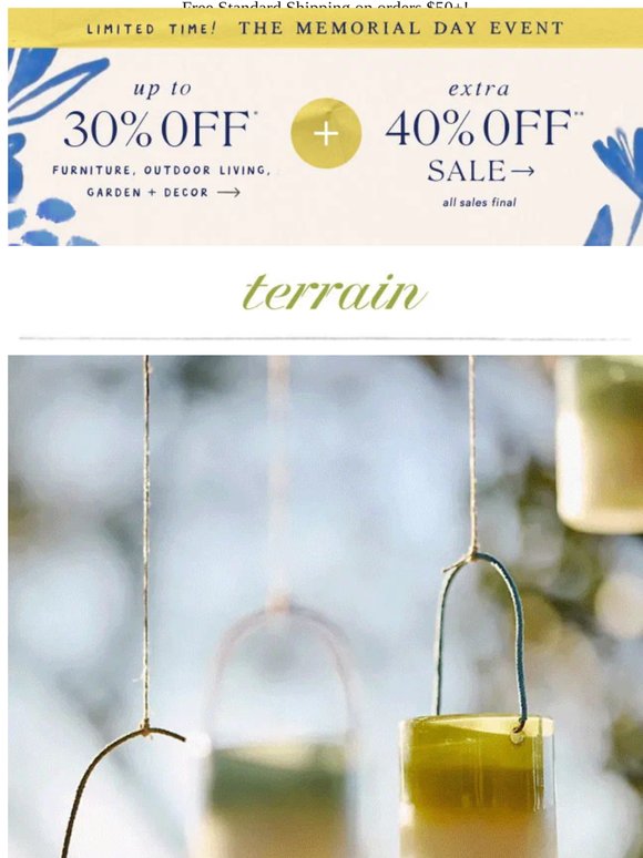 Up to 30% off outdoor living + extra 40% off SALE