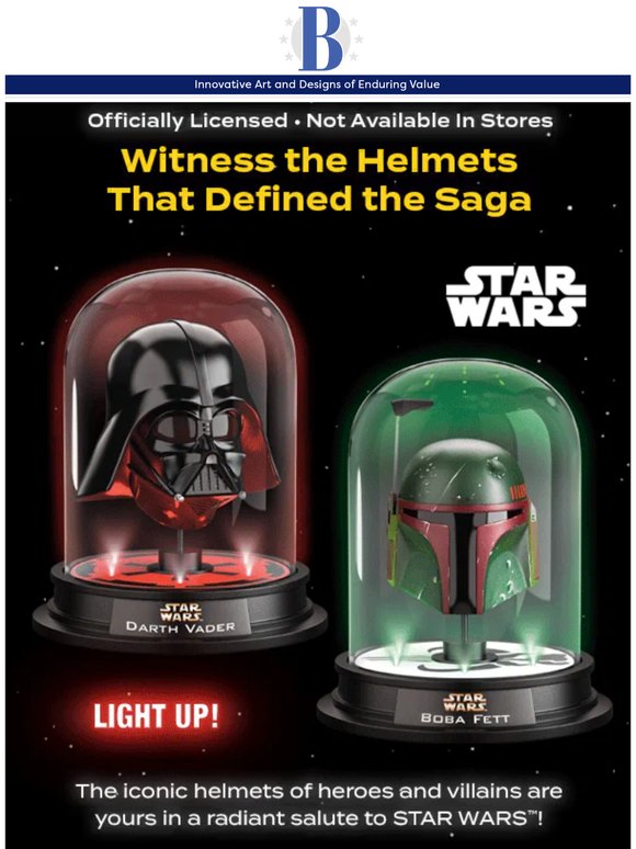 Legendary STAR WARS Helmets, Elevated for Display