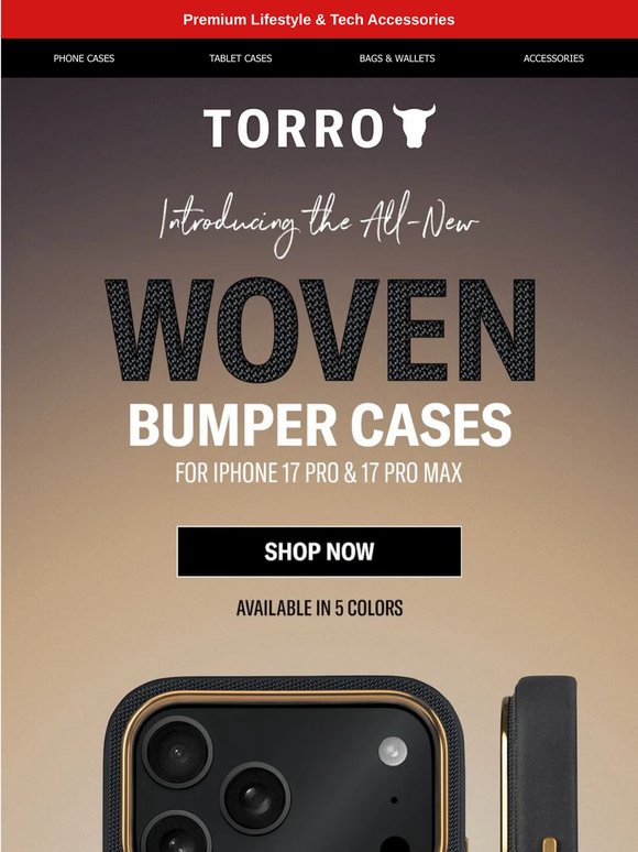 New Arrival: TORRO Woven Bumper Cases