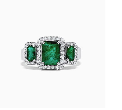 14K White Gold Emerald and Diamond Ring, 2.27 TCW