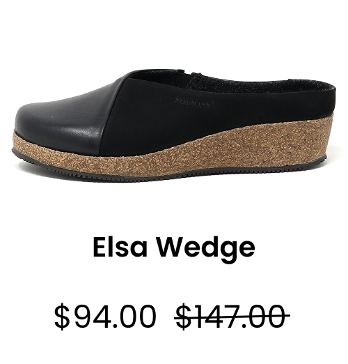 Women's Elsa Leather & Nubuck Wedge Mule