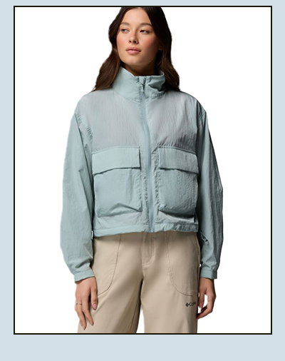 Columbia Womens Paracutie Cropped Cargo Windbreaker Jacket