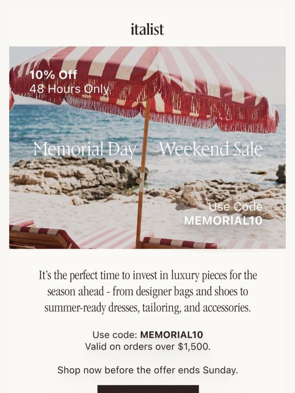 Memorial Day Exclusive: Save 10% This Weekend