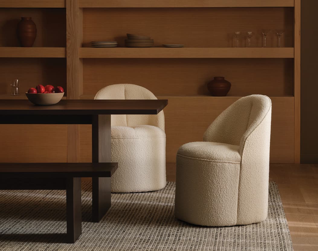 An image of a solid wood table and chairs