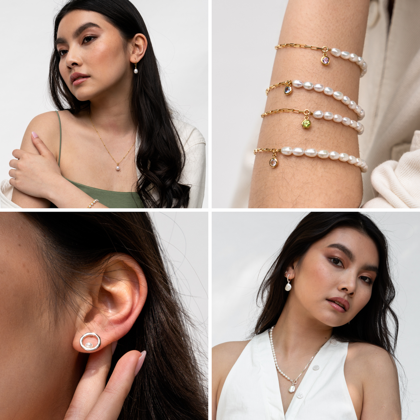 Model wears D&H Timeless Pearls collection