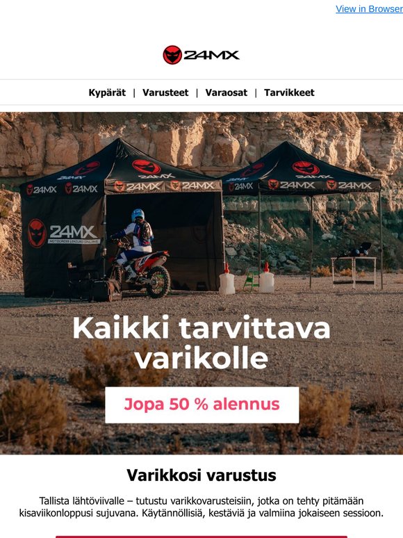 Kaikki mitä varikkosi tarvitsee