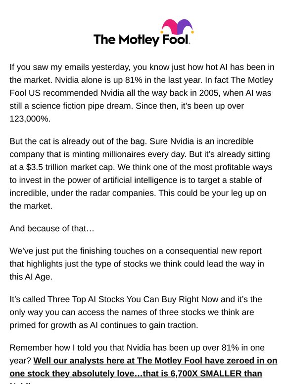 This one stock is  smaller than Nvidia
