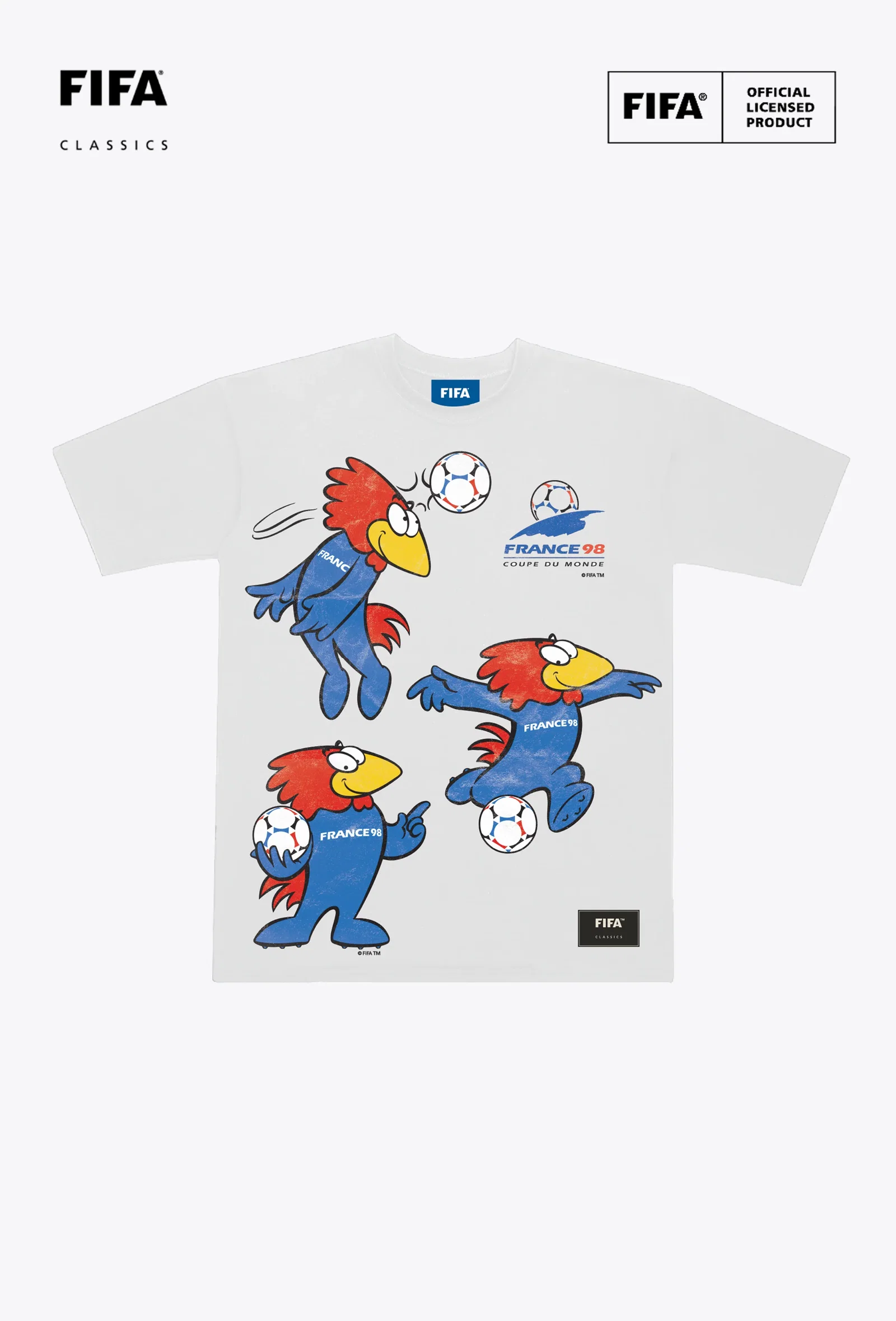 Image of FIFA World Cup 1998™ France Mascot Heavyweight T-Shirt - White