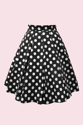 Black & White Polka Dot 1950s Skirt