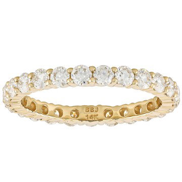 Moissanite 14k Yellow Gold Eternity Band Ring 1.44ctw DEW