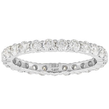 Moissanite 14k White Gold Eternity Band Ring 1.44ctw DEW