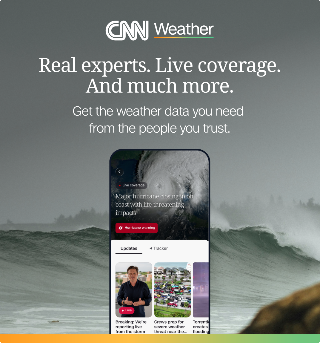 CNN Weather. Real experts. Live coverage. And much more. Get the weather data you need from the people you trust. 