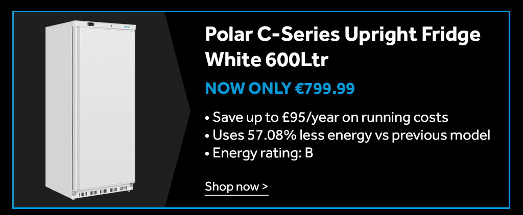 Polar C-Series Upright Fridge White 600L  Save up to £95/year on running costs  Uses 57.08% less energy vs previous model  Energy rating: B. now only  €799.99