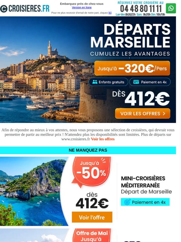 Voyagez depuis Marseille dès 412€