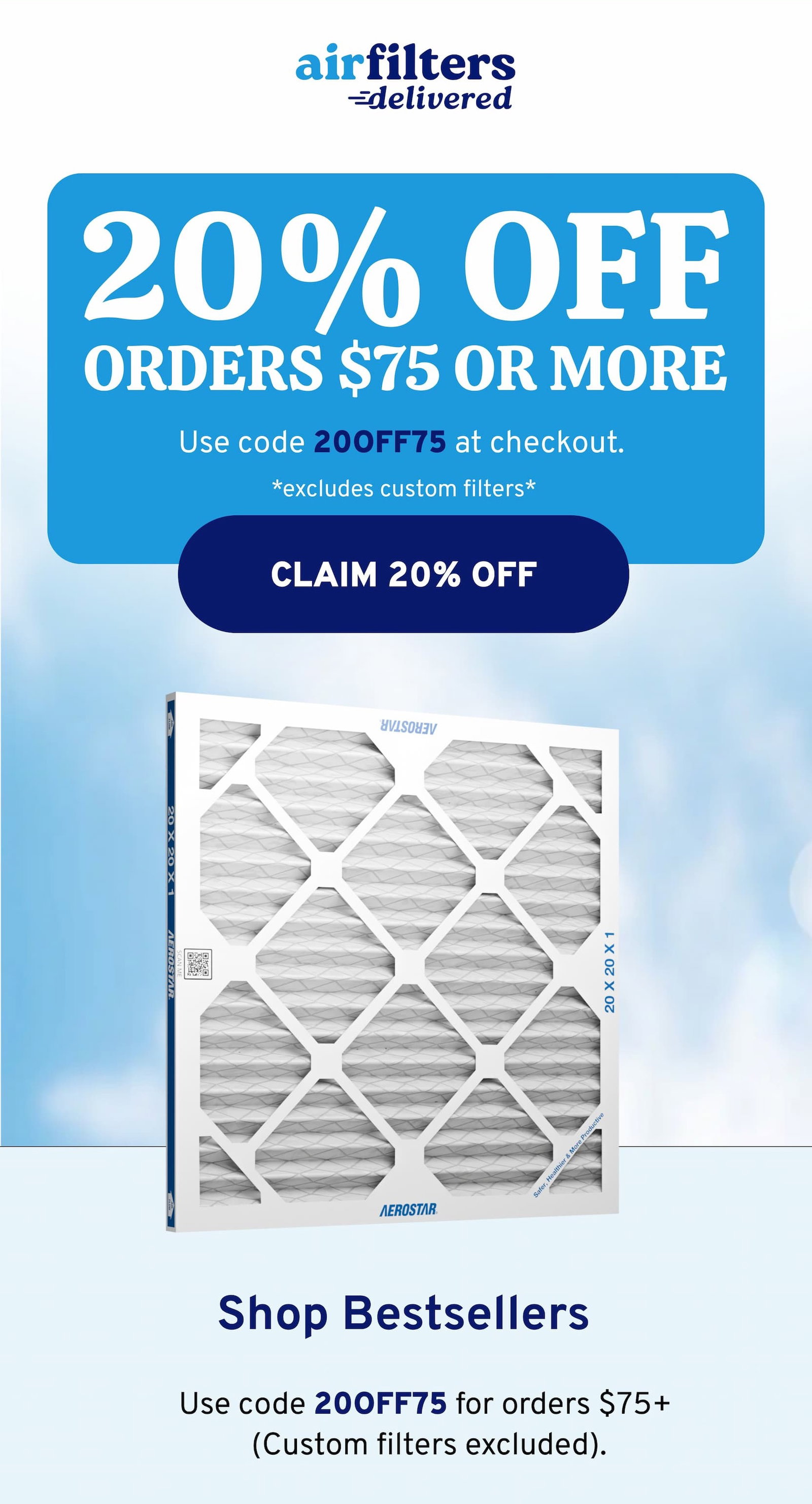 Memorial Day Sale: 20% OFF Orders $75+