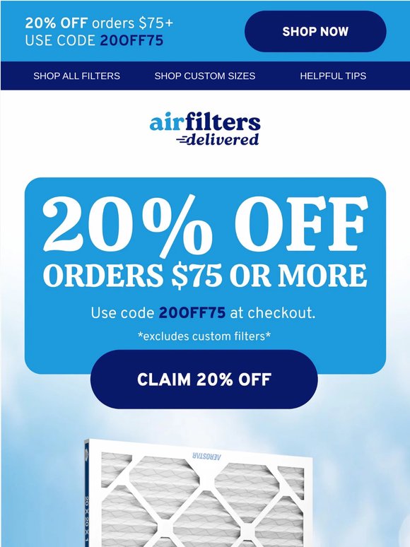Upgrade Your Home Air with 20% OFF!