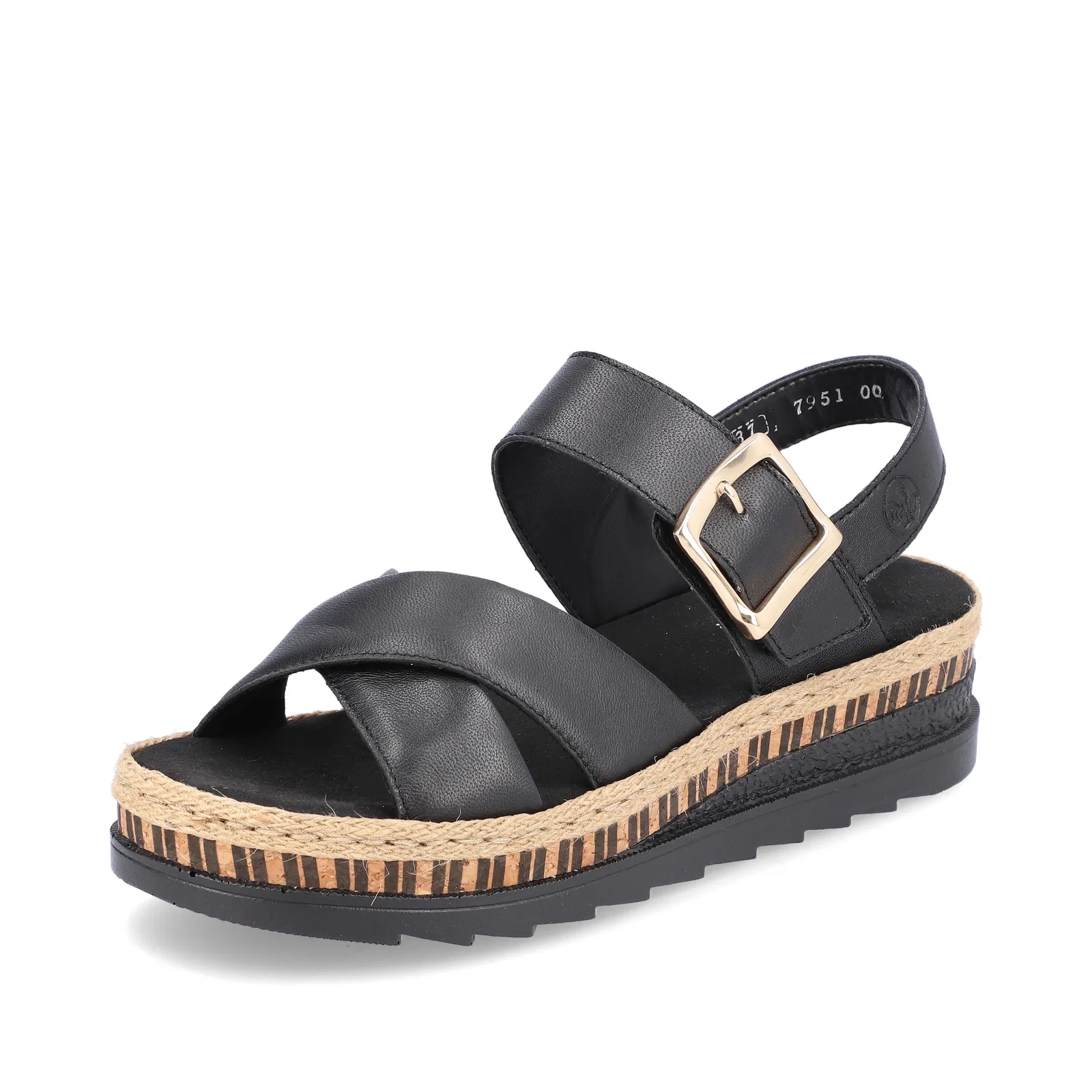 Image of Rieker Women's Wedge Sandal - Black | V7951-00
