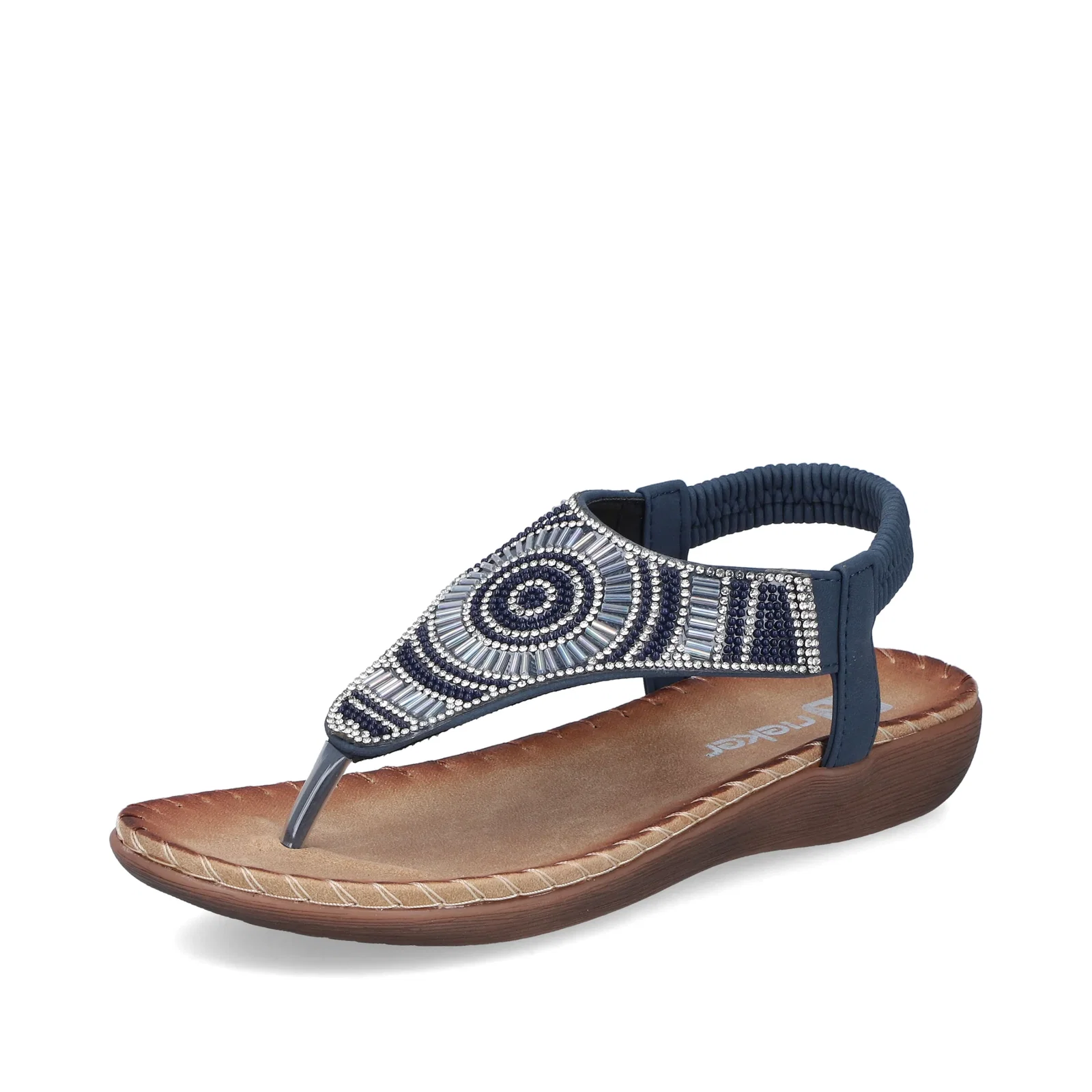 Image of Rieker Women's Toe-post Sandal - Blue | V7561-14