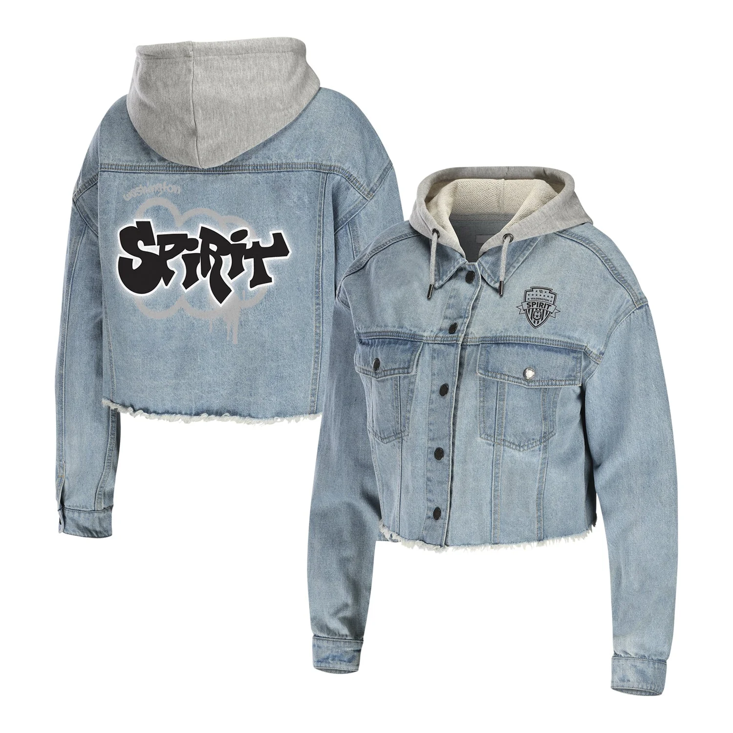 Image of Women's Washington Spirit WEAR Cropped Denim Jacket