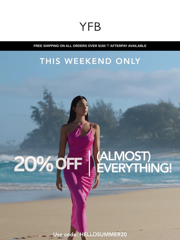 🌞 Summer Starts Now - 20% Off Almost Everything
