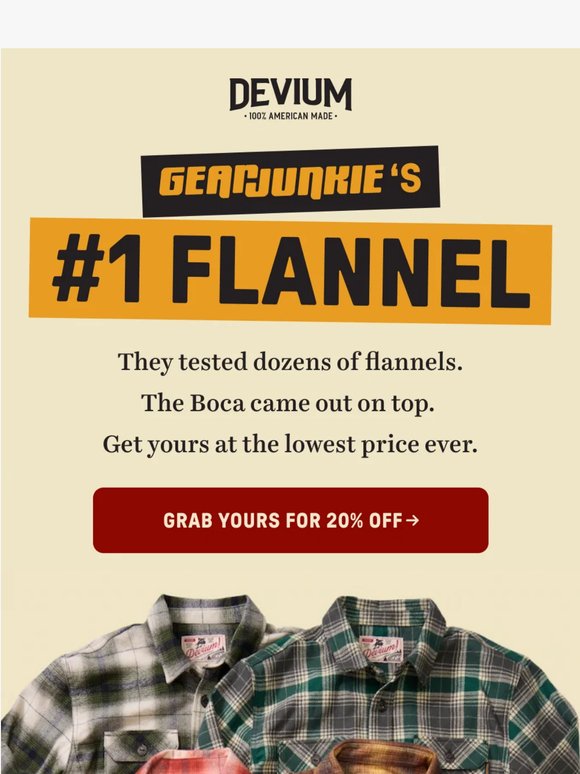 Our #1 Rated Flannel is 20% off 🇺🇸 🇺🇸