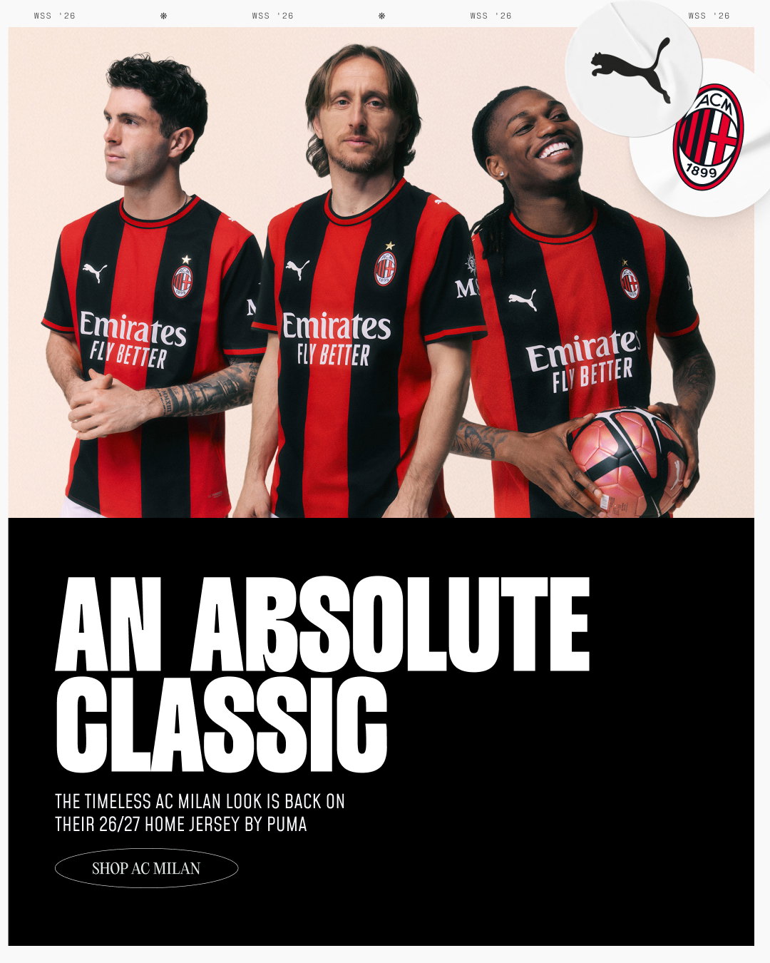 New PUMA 26/27 AC Milan Home Kit