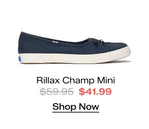 A side view of the Rillax Champ Mini Washed Twill Slip-On in navy. The style was $59.95 and is now $41.99 for a limited time. Shop Now.