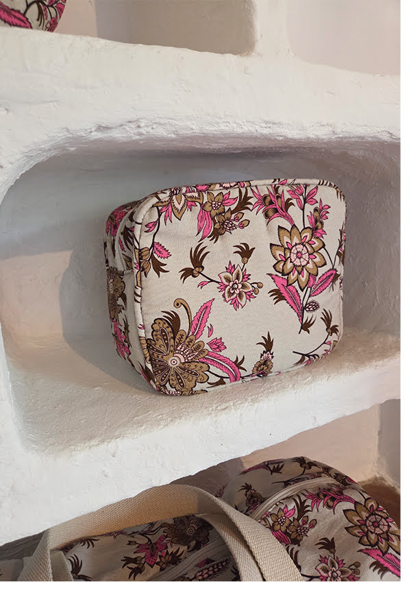 Mini floral print pouch