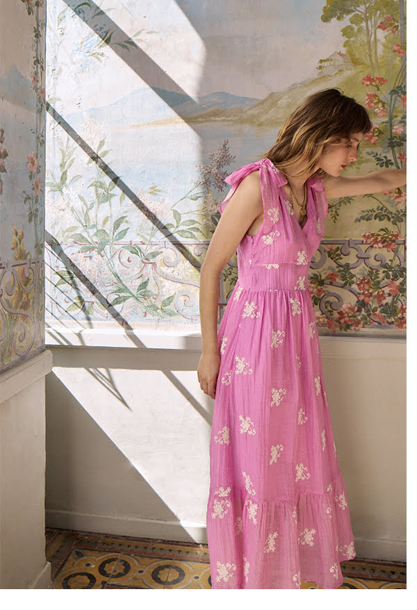 Long dress with embroidery