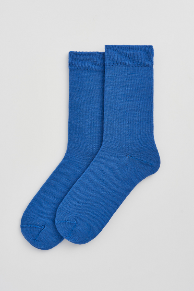 Strong Blue Merino Socks
