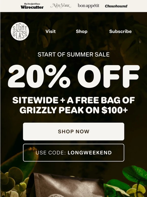 Summer Sale: 20% off + free coffee☕