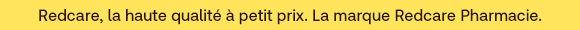 Bannière jaune avec le texte « Redcare, la haute qualité à petit prix. La marque Redcare Pharmacie. » Message clair sur la qualité élevée et les prix avantageux de Redcare Pharmacie. À découvrir dès maintenant pour profiter d’une offre fiable.