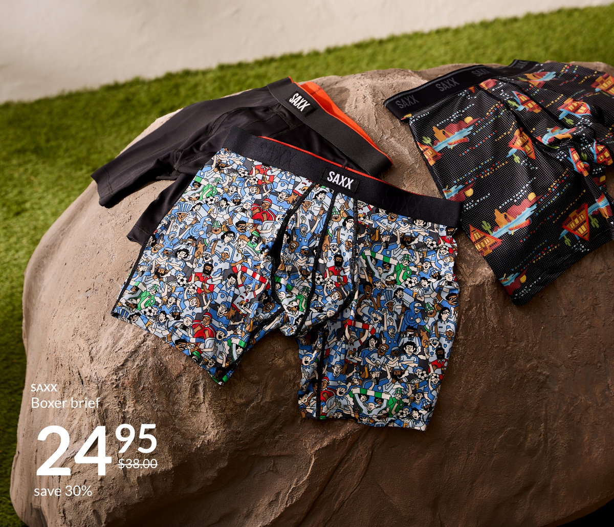 Our underwear on promo; Game Day Boxer brief at 24.95$ instead of 38.00$