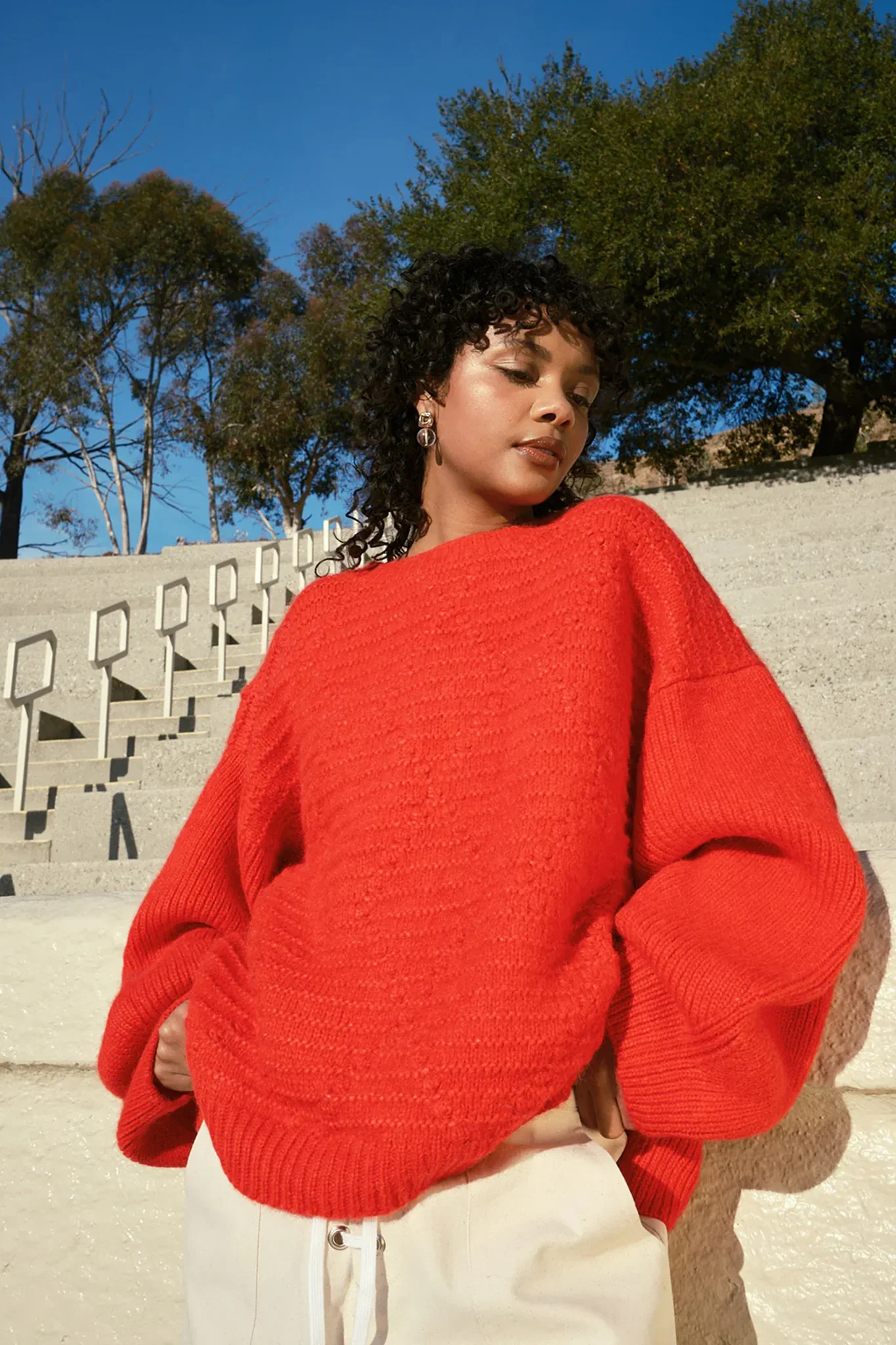 Image of Saskia Cable Pullover - Habanero