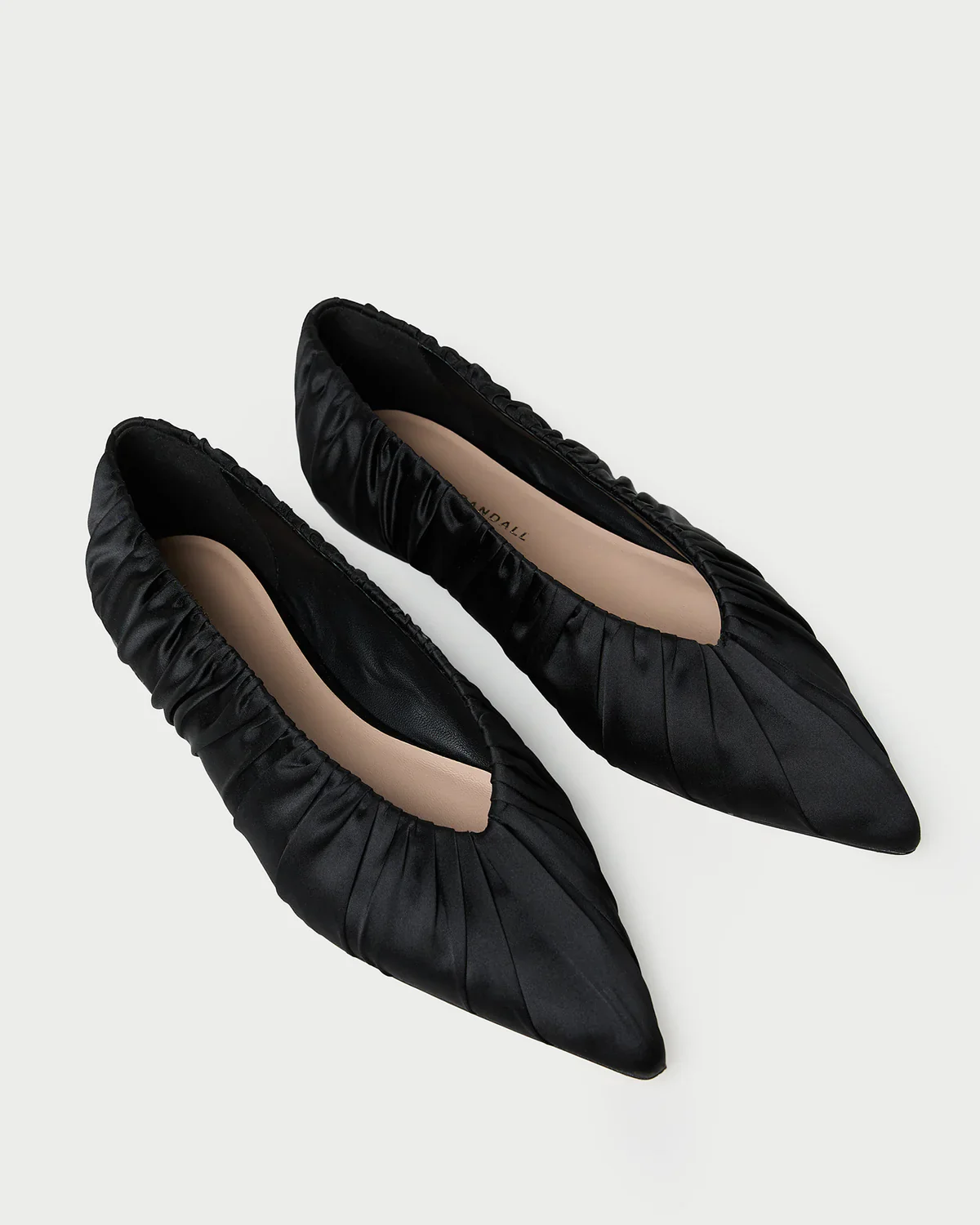 Image of Lane Black Satin Ballet Flat