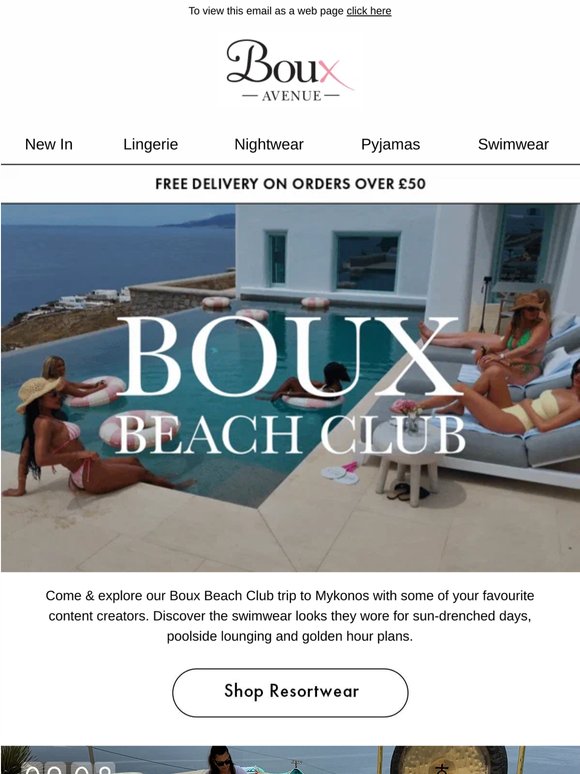 Inside our Boux Beach Club trip to Mykonos 💙