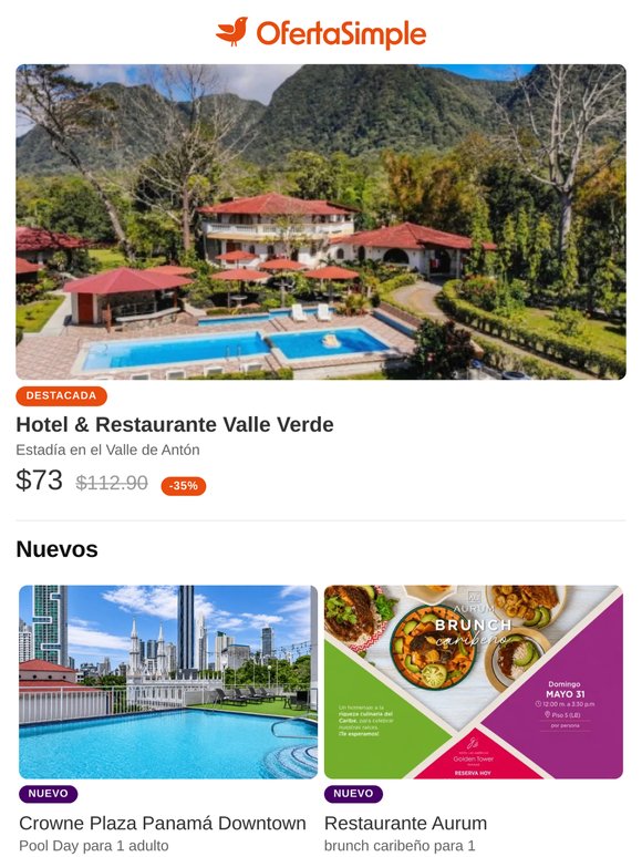 🏨 Hotel Valle Verde / ☀️ Crowne Plaza / 🍽️ Restaurante Aurum / 🍖 El Chuzo