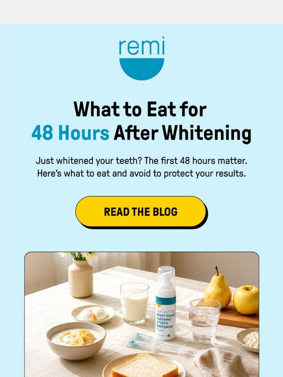 What to eat for 48 hours after whitening