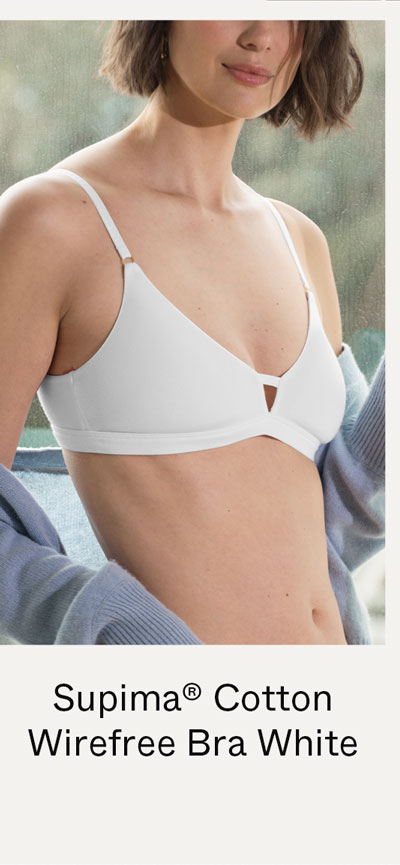 Supima® Cotton Wirefree Bra White