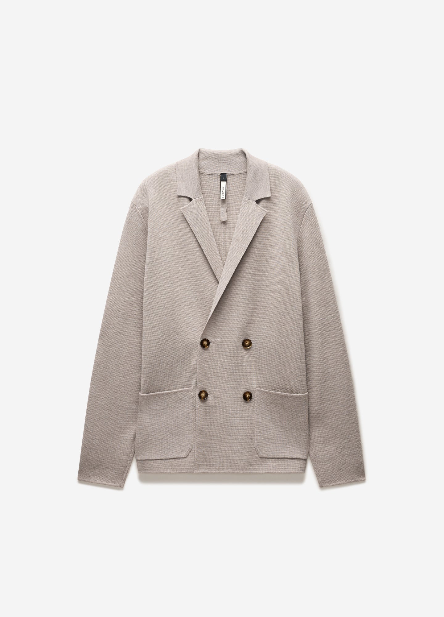 Image of Double-Breasted Merino Wool Cardigan Neutral