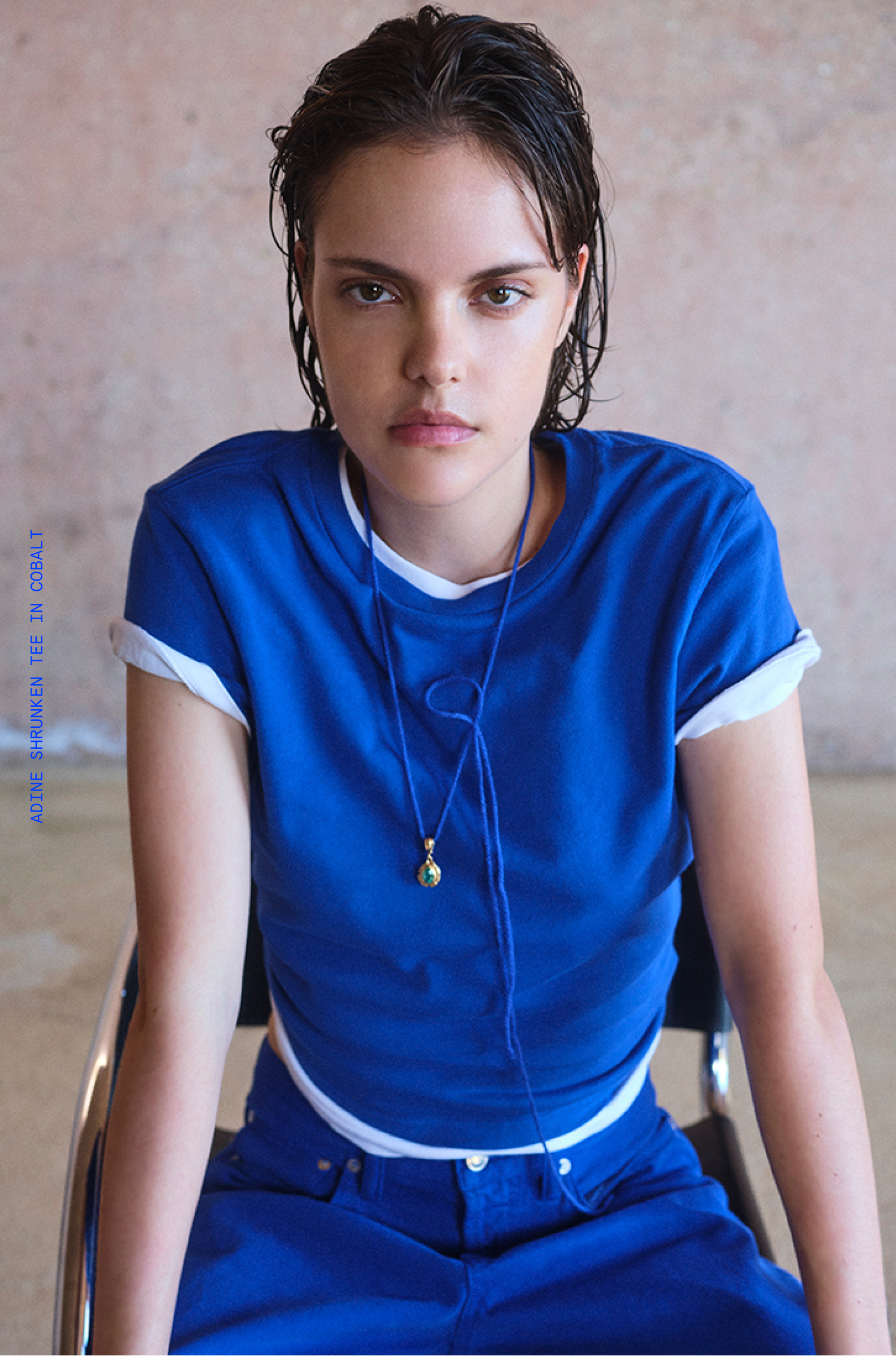 Adine Shrunken Tee in Cobalt