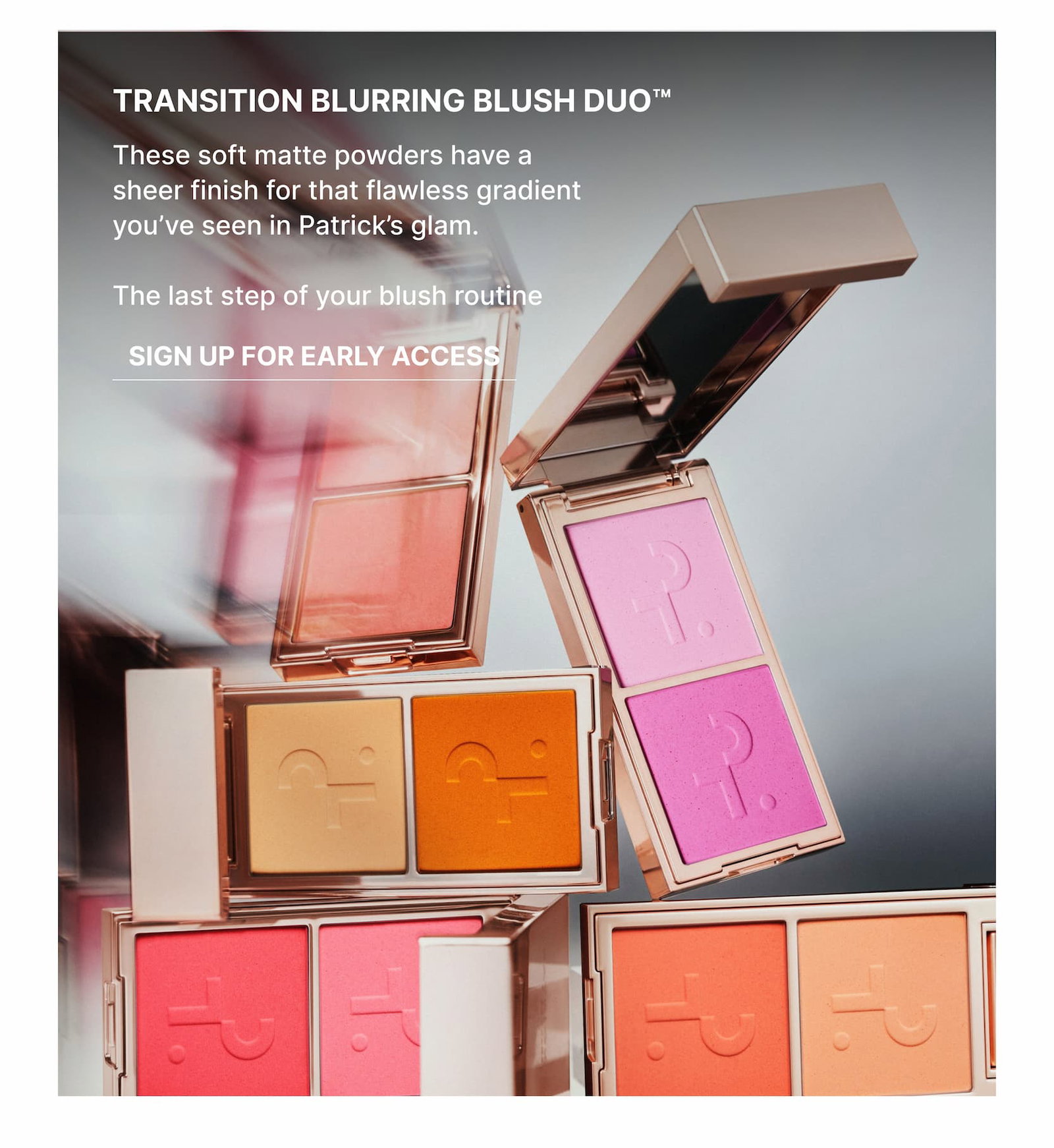 Patrick Ta powder blush duo shades for seamless gradient color