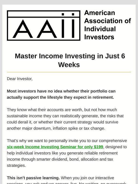 Master Income Investing in Just 6 Weeks