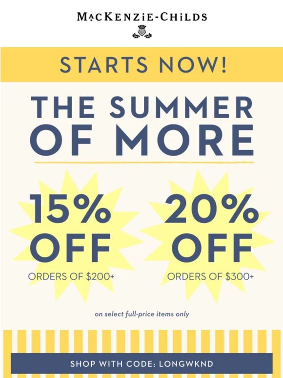 JUST IN: More long weekend savings