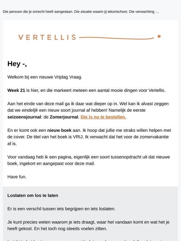 Vrijdag Vraag: Loslaat oefening