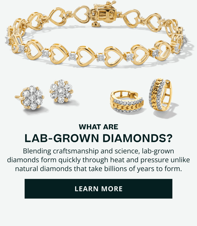 Gold-set styles with diamond details. What are LGDs? Blend craft & science, form through heat & pressure. Click here to learn more 