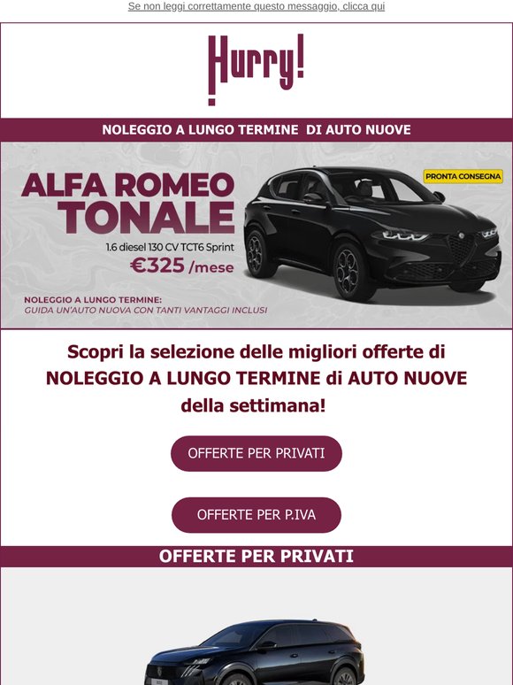 🚘HURRY! Noleggio | Le MIGLIORI OFFERTE della settimana 🚘 Scopri tutte le auto a noleggio a prezzi scontati!